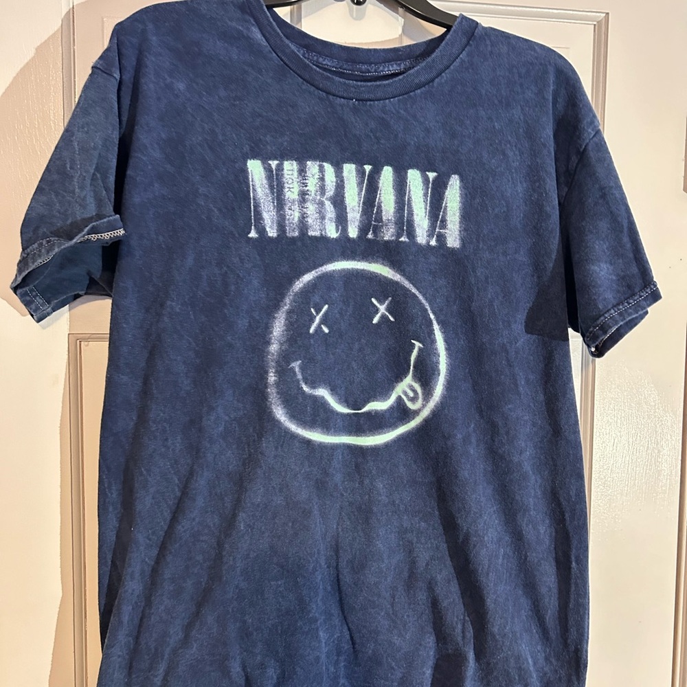 NIRVANA Navy Graphic Tee Mens Size  Large